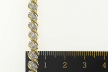 Load image into Gallery viewer, 14K Classic Diamond Slanted Link Tennis Bracelet 7.25" Yellow Gold