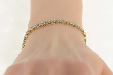 Load image into Gallery viewer, 14K Classic Diamond Slanted Link Tennis Bracelet 7.25" Yellow Gold