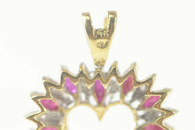 Load image into Gallery viewer, 14K Marquise Ruby Diamond Heart Love Symbol Pendant Yellow Gold