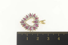 Load image into Gallery viewer, 14K Marquise Ruby Diamond Heart Love Symbol Pendant Yellow Gold