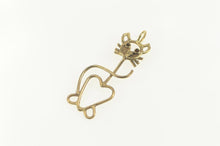 Load image into Gallery viewer, Gold Filled Garnet Eyed Retro Kitty Cat Kitten Charm/Pendant