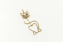 Load image into Gallery viewer, Gold Filled Garnet Eyed Retro Kitty Cat Kitten Charm/Pendant