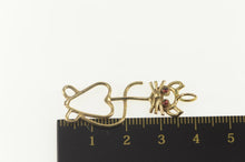 Load image into Gallery viewer, Gold Filled Garnet Eyed Retro Kitty Cat Kitten Charm/Pendant