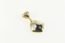 Load image into Gallery viewer, 14K Black Onyx Mother of Pearl Inlay Geometric Pendant Yellow Gold