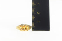 Load image into Gallery viewer, 14K Oval Citrine Three Stone Classic Statement Ring Size 5.75 Yellow Gold
