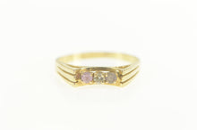 Load image into Gallery viewer, 14K Retro Squared Pink Topaz Diamond Quartz Ring Size 9.25 Yellow Gold