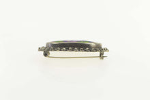 Load image into Gallery viewer, Sterling Silver Retro Cross Stitch Violet Flowers Oval Elaborate Pin/Brooch