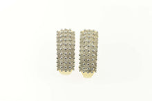 Load image into Gallery viewer, 10K 4.00 Ctw Pave Diamond Curved Semi Hoop Earrings Yellow Gold