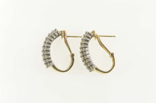 Load image into Gallery viewer, 10K 4.00 Ctw Pave Diamond Curved Semi Hoop Earrings Yellow Gold