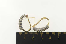 Load image into Gallery viewer, 10K 4.00 Ctw Pave Diamond Curved Semi Hoop Earrings Yellow Gold