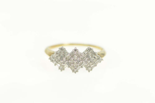10K 0.60 Ctw Diamond Squared Cluster Engagement Ring Size 11 Yellow Gold