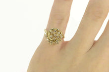 Load image into Gallery viewer, 14K 0.44 Ctw Diamond Swirl Cluster Spiral Statement Ring Size 5 Yellow Gold