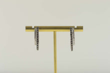 Load image into Gallery viewer, 14K Diamond Inset Layered Look Statement Hoop Earrings White Gold