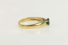Load image into Gallery viewer, 14K Classic Round Syn. Emerald Solitaire Ring Size 8 Yellow Gold