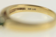 Load image into Gallery viewer, 14K Classic Round Syn. Emerald Solitaire Ring Size 8 Yellow Gold