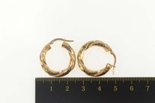 Load image into Gallery viewer, 18K Grooved Twist Geometric Puffy Hoop Earrings Rose Gold