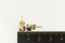 Load image into Gallery viewer, 14K Trillion Amethyst Solitaire Geometric Stud Earrings Yellow Gold