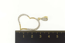 Load image into Gallery viewer, 10K Pave Diamond Encrusted Curvy Heart Love Pendant Yellow Gold