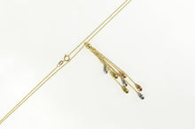 Load image into Gallery viewer, 14K Tri Tone Pear Tear Drop Dangle Fringe Chain Necklace 17" Yellow Gold