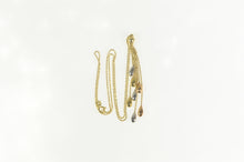 Load image into Gallery viewer, 14K Tri Tone Pear Tear Drop Dangle Fringe Chain Necklace 17" Yellow Gold
