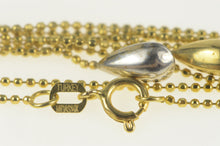 Load image into Gallery viewer, 14K Tri Tone Pear Tear Drop Dangle Fringe Chain Necklace 17" Yellow Gold