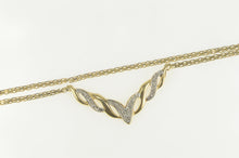 Load image into Gallery viewer, 10K Chevron Twist Diamond Accent Box Chain Necklace 16.75" Yellow Gold