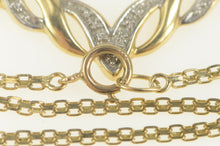 Load image into Gallery viewer, 10K Chevron Twist Diamond Accent Box Chain Necklace 16.75" Yellow Gold