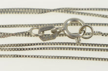 Load image into Gallery viewer, 14K 0.7mm Square Chain Classic Box Link Necklace 18" White Gold