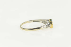 14K Princess Syn. Emerald Diamond Engagement Ring Size 11.25 White Gold