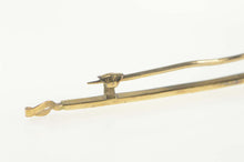 Load image into Gallery viewer, 10K Carved Wood Handle Cane Retro Bar Pin/Brooch Yellow Gold