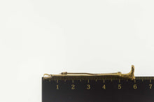 Load image into Gallery viewer, 10K Carved Wood Handle Cane Retro Bar Pin/Brooch Yellow Gold