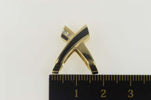 Load image into Gallery viewer, 14K Black Onyx Diamond X Criss Cross Slide Pendant Yellow Gold