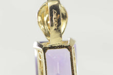 Load image into Gallery viewer, 14K Emerald Cut Amethyst Diamond Classic Pendant Yellow Gold