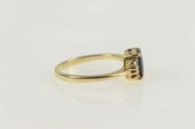 Load image into Gallery viewer, 14K Emerald Syn. Sapphire Diamond Engagement Ring Size 3 Yellow Gold