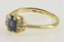 Load image into Gallery viewer, 14K Emerald Syn. Sapphire Diamond Engagement Ring Size 3 Yellow Gold