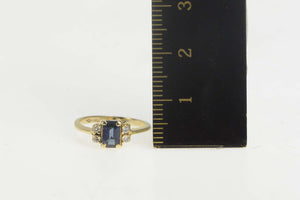 14K Emerald Syn. Sapphire Diamond Engagement Ring Size 3 Yellow Gold
