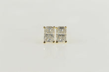 Load image into Gallery viewer, 14K Emerald Cut Solitaire Classic Stud CZ Earrings Yellow Gold