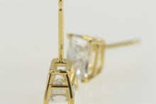 Load image into Gallery viewer, 14K Emerald Cut Solitaire Classic Stud CZ Earrings Yellow Gold