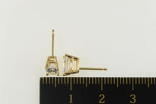 Load image into Gallery viewer, 14K Emerald Cut Solitaire Classic Stud CZ Earrings Yellow Gold