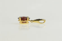 Load image into Gallery viewer, 14K Faceted Cushion Garnet Diamond Accent Pendant Yellow Gold