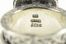 Load image into Gallery viewer, Sterling Silver Squared Lapis Lazuli Busy Spinner Statement Ring