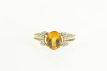 Load image into Gallery viewer, 10K Citrine Diamond Accent Statement Ring Yellow Gold
