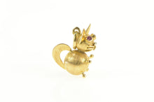 Load image into Gallery viewer, 14K Retro Pink Sapphire Eyed Cat Kitten Rounded Charm/Pendant Yellow Gold