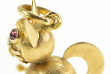 Load image into Gallery viewer, 14K Retro Pink Sapphire Eyed Cat Kitten Rounded Charm/Pendant Yellow Gold