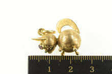 Load image into Gallery viewer, 14K Retro Pink Sapphire Eyed Cat Kitten Rounded Charm/Pendant Yellow Gold