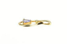 Load image into Gallery viewer, 14K Trillion Tanzanite Diamond Accent Statement Pendant Yellow Gold