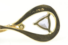 Load image into Gallery viewer, 14K Trillion Tanzanite Diamond Accent Statement Pendant Yellow Gold