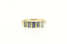Load image into Gallery viewer, 14K Emerald Cut Natural Sapphire Five Stone Band Ring Yellow Gold