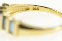 Load image into Gallery viewer, 14K Emerald Cut Natural Sapphire Five Stone Band Ring Yellow Gold