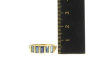 Load image into Gallery viewer, 14K Emerald Cut Natural Sapphire Five Stone Band Ring Yellow Gold